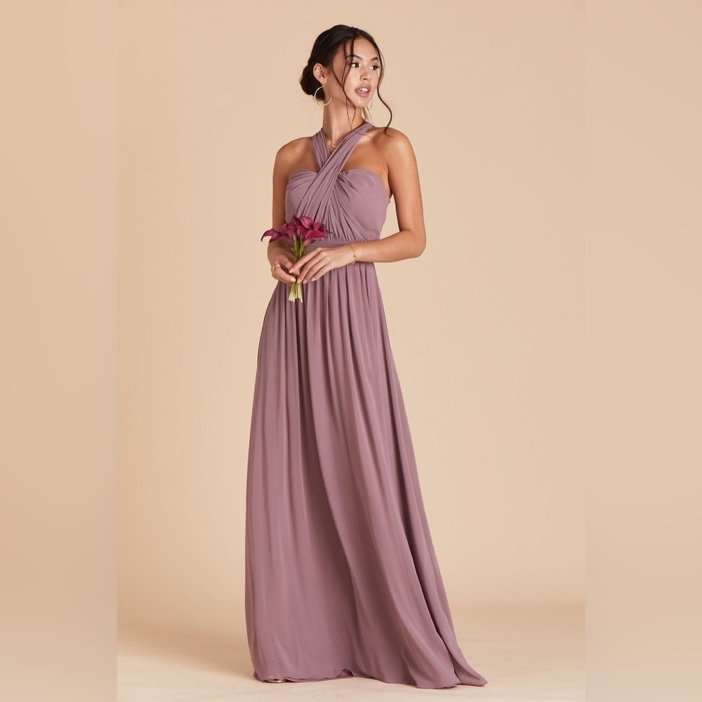 Birdy Grey Grace Convertible Chiffon Maxi Dress – Mauve Homecoming Formal - Picture 4 of 12